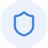 Blue shield icon on a light blue background